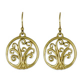 Mini Tree of Life Gold Earrings
